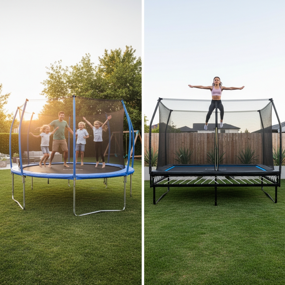 img of Rectangular vs. Round Trampolines: Which Shape is Best for Your Family?