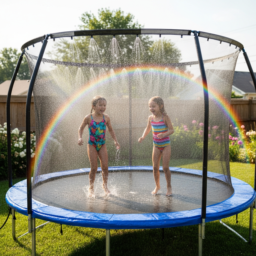 img of The Ultimate Waterpark Bounce: How to Use Trampoline Sprinklers Safely