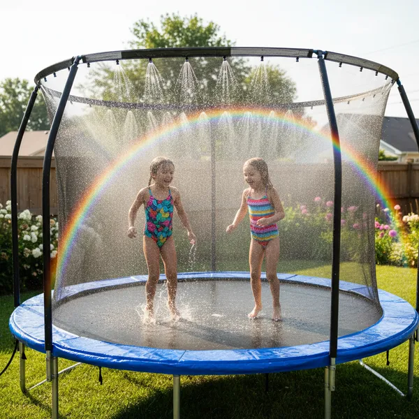img of The Ultimate Waterpark Bounce: How to Use Trampoline Sprinklers Safely